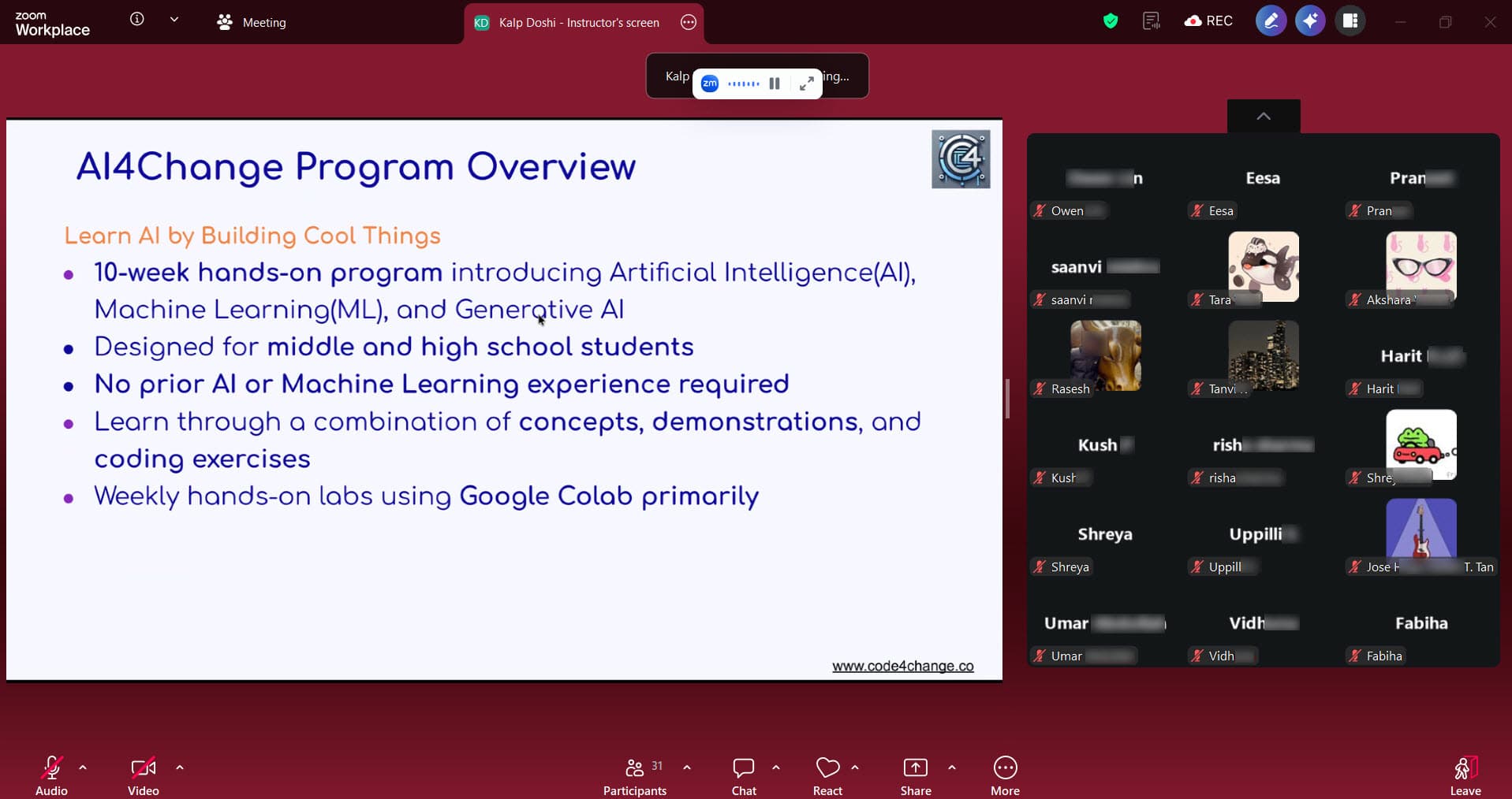 AI4Change Program Curriculum Orientation