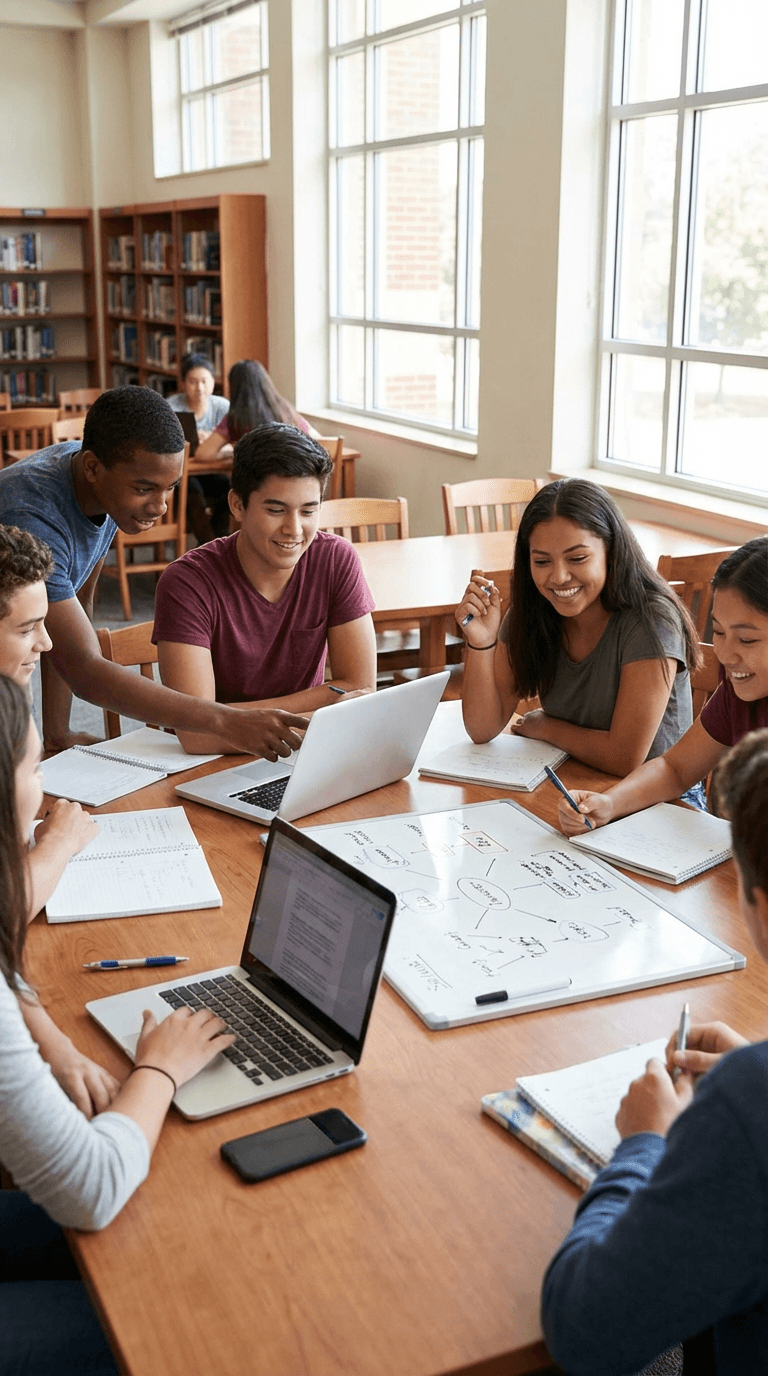 Students working together at a Code4Change session