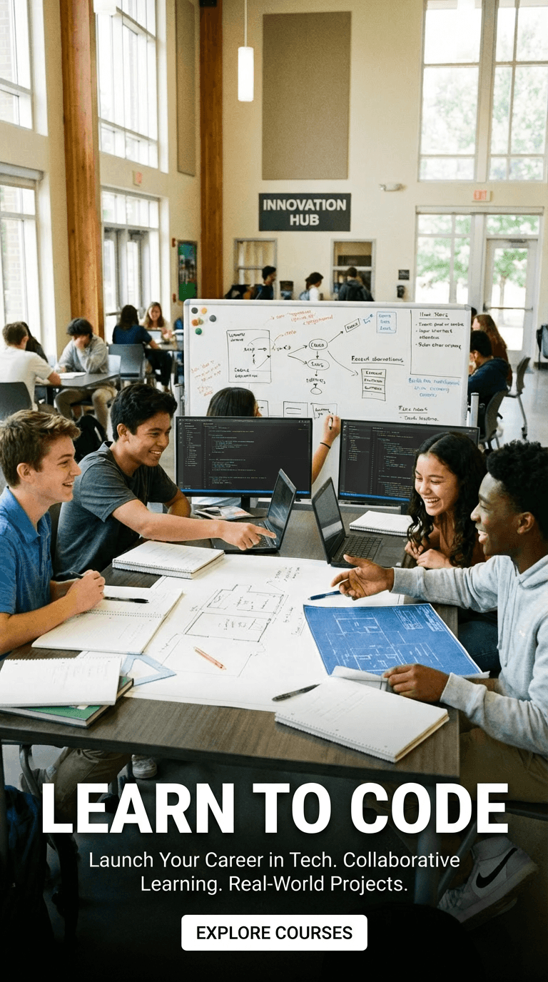 Students learning to code at a Code4Change session